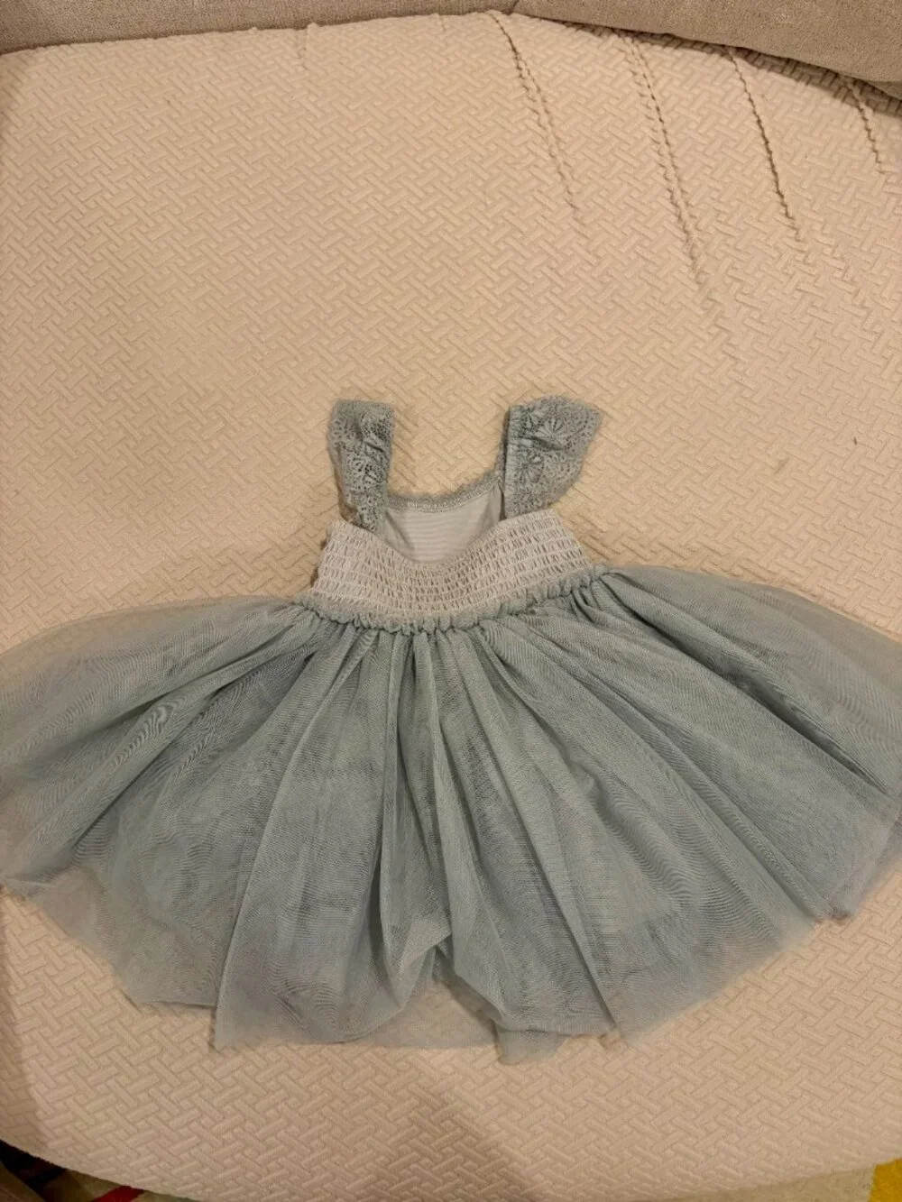 Noralee Camilla Dress Powder Blue 18 month + Matching Bloomers Lace Tulle